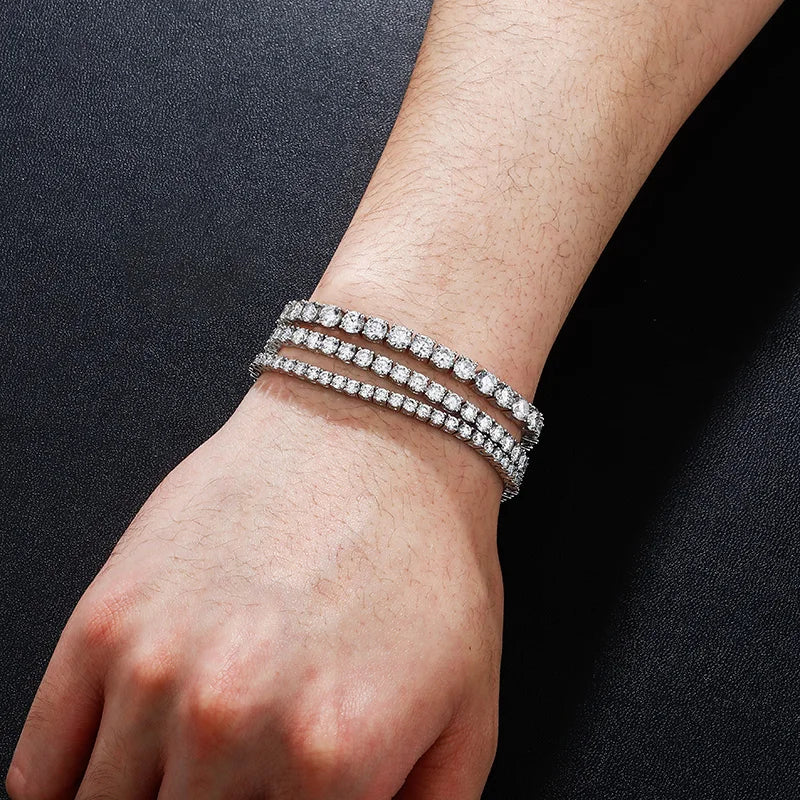 925 Silver Iced Out Moissanite Bracelet