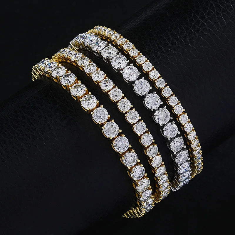 925 Silver Iced Out Moissanite Bracelet