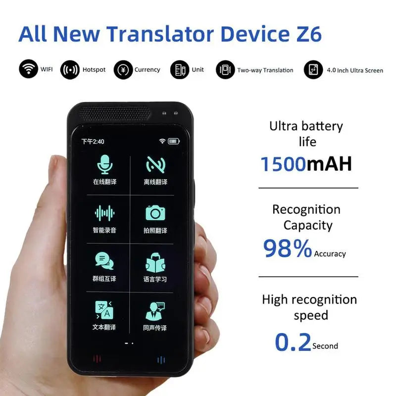 Voice Translator Device Real-Time Recording 138 Languages