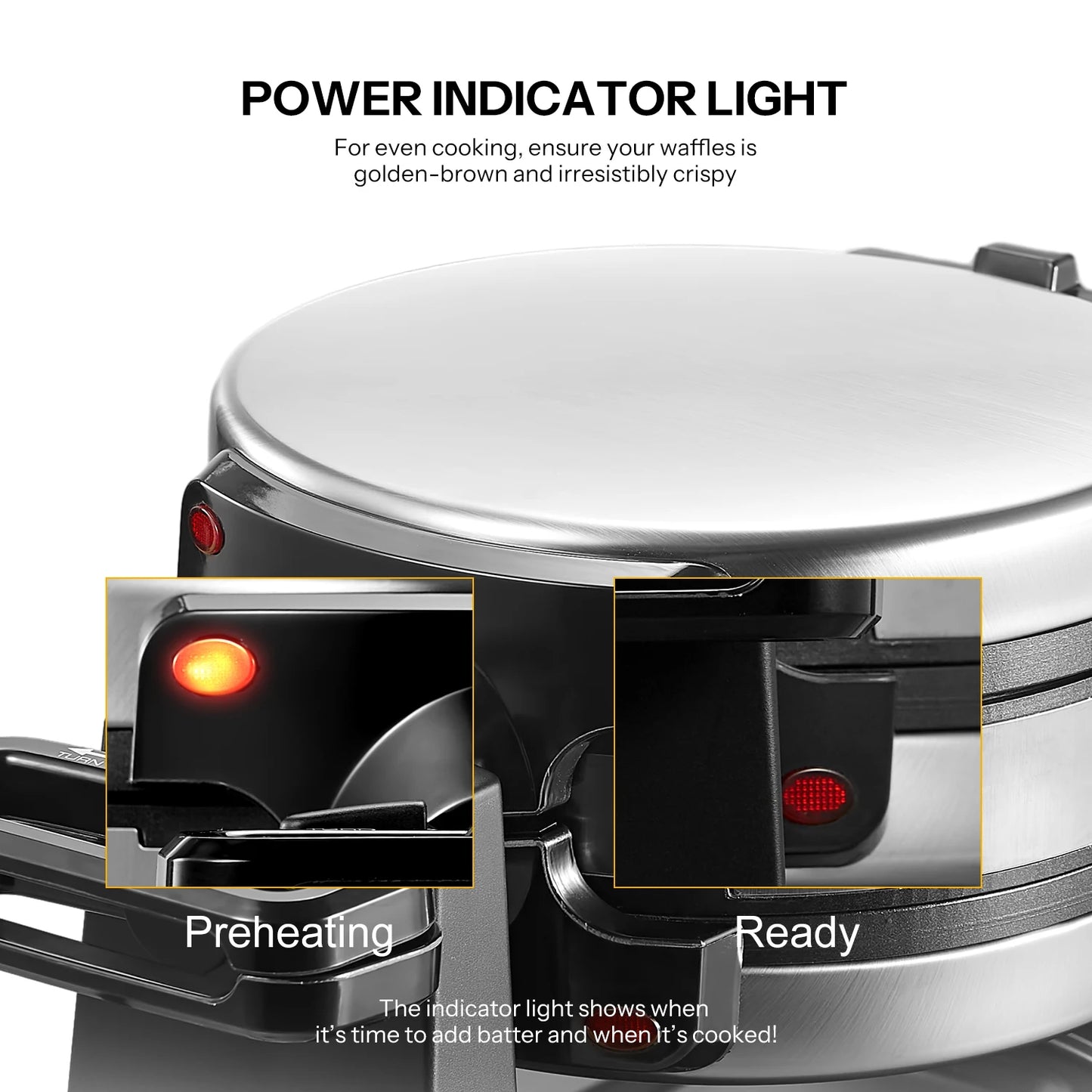 Belgian Waffle Iron with Nonstick Plates, Removable Drip Tray and Cool Touch Handles, Double Flip