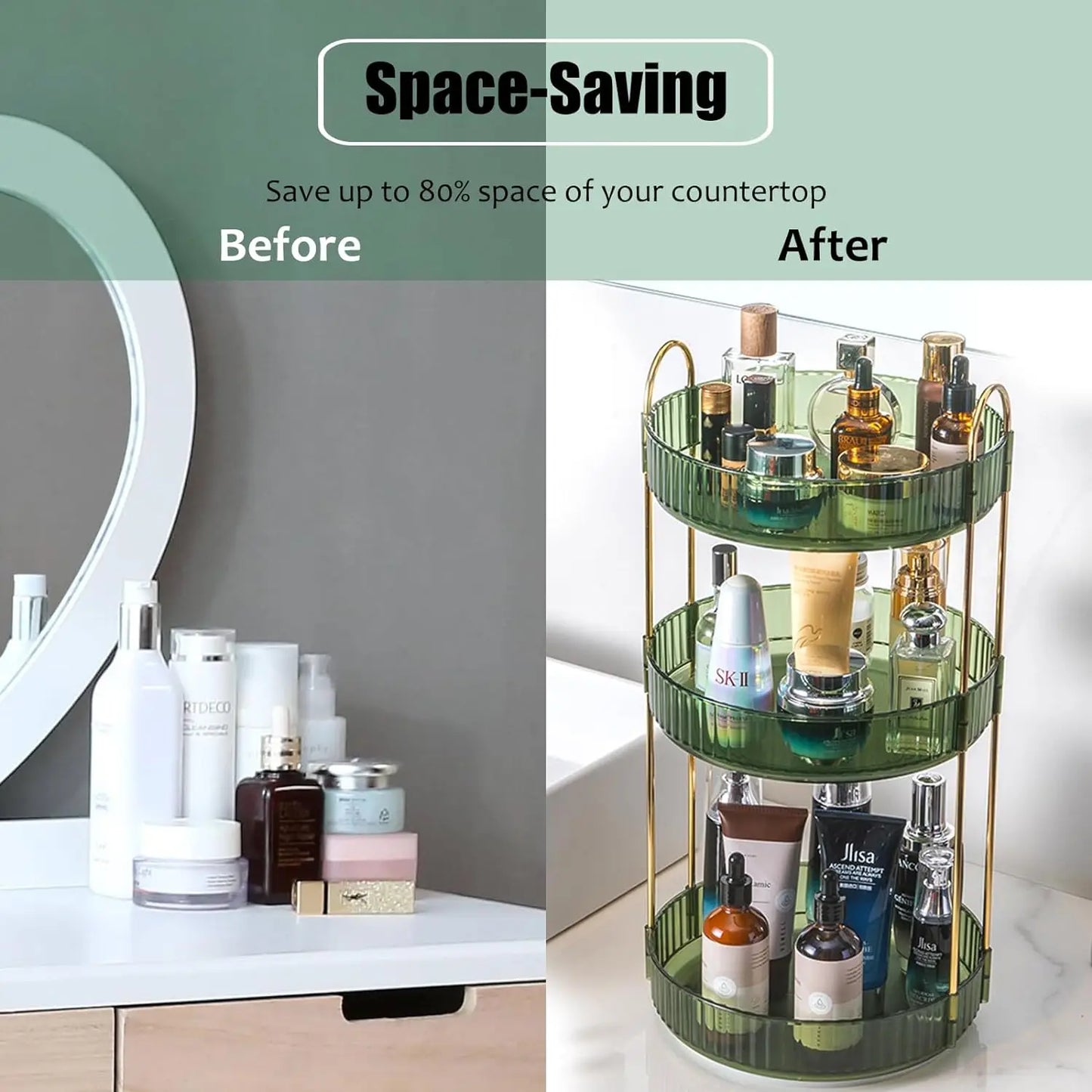 Rotating Makeup Organizer 3 Tier