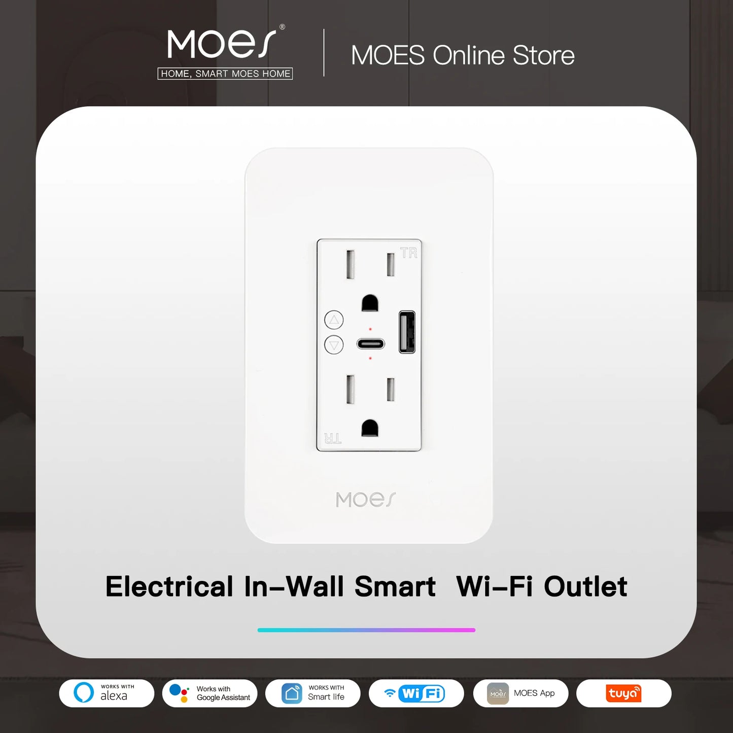 Smart Power Wall Socket with Type C And USB Dual Outlet