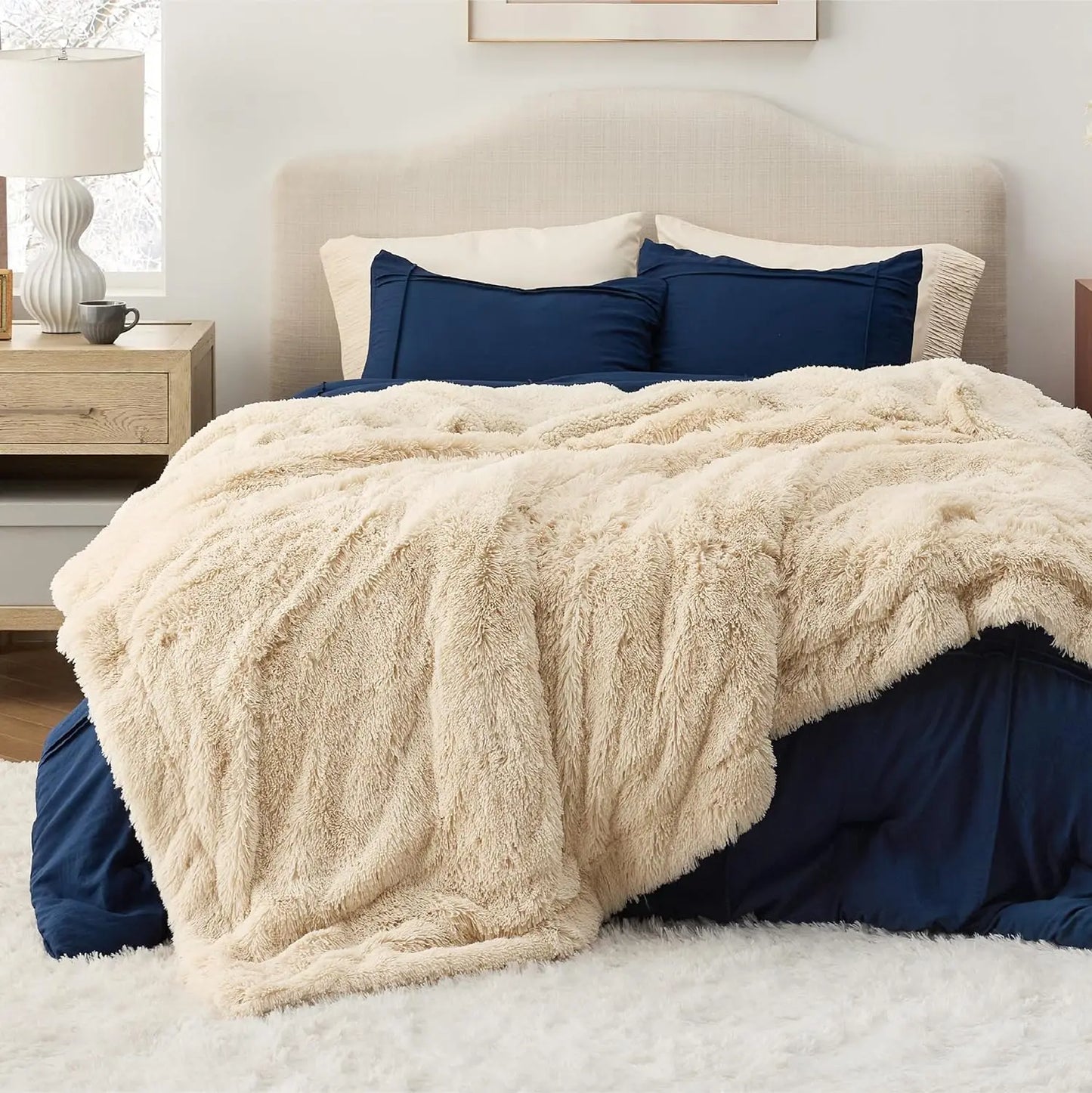 Butter Soft Fuzzy Faux Fur Throw Blanket