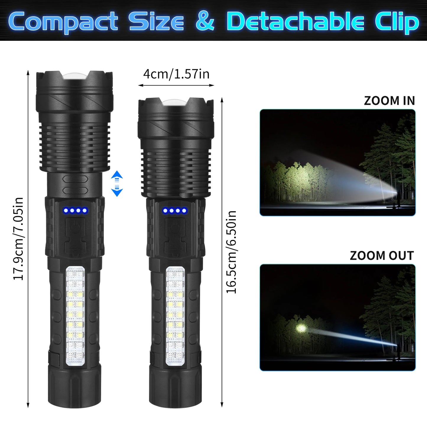 USB Rechargeable LED Flashlight, Waterproof Ultra Bright Tactical Flashlight