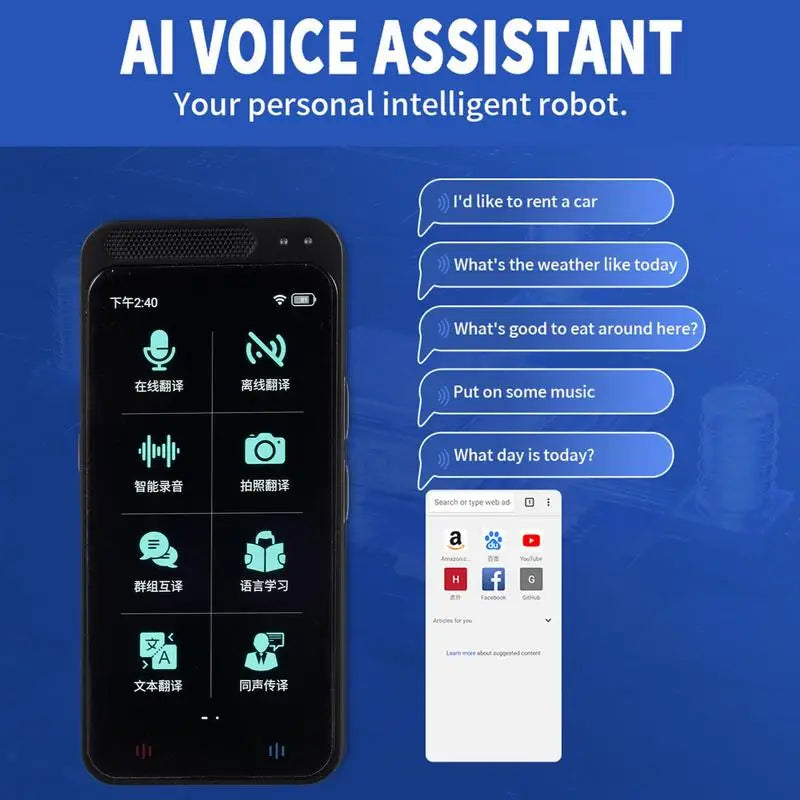 Voice Translator Device Real-Time Recording 138 Languages