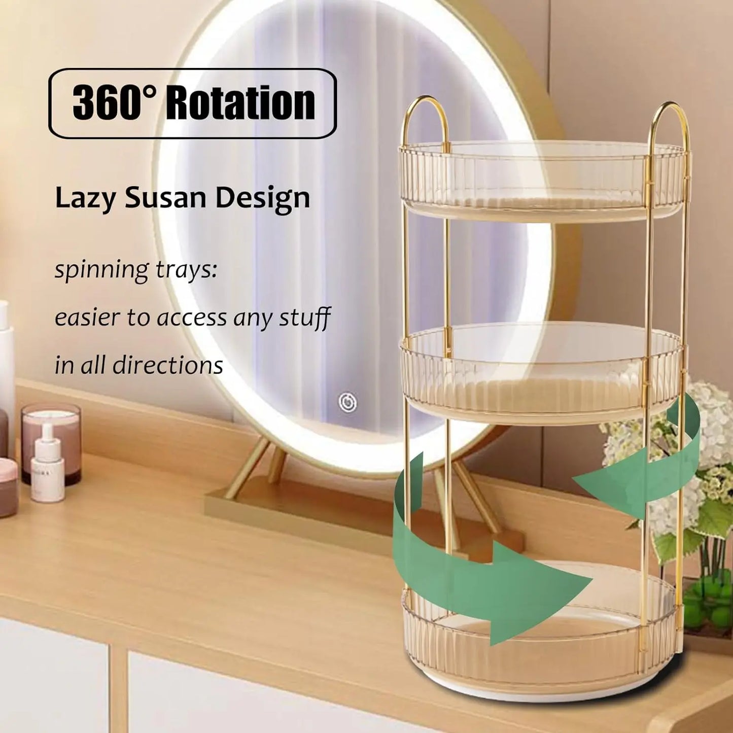 Rotating Makeup Organizer 3 Tier