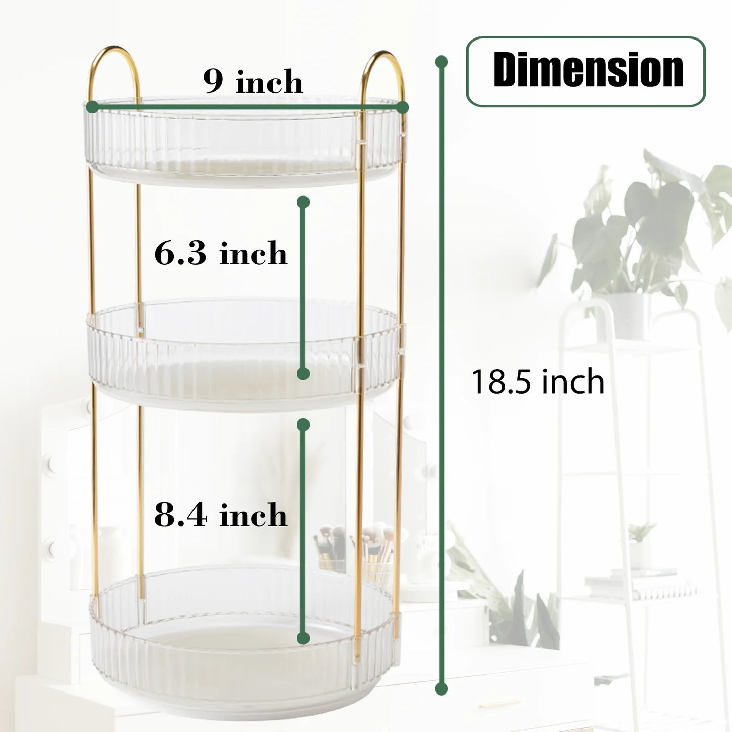 Rotating Makeup Organizer 3 Tier