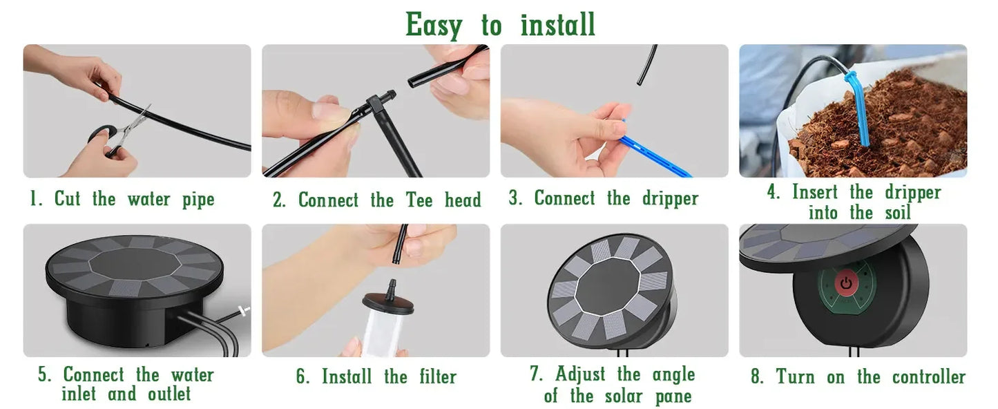 Solar Automatic Drip Irrigation System 9 Timing Modes