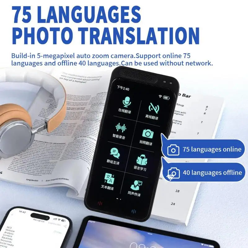 Voice Translator Device Real-Time Recording 138 Languages