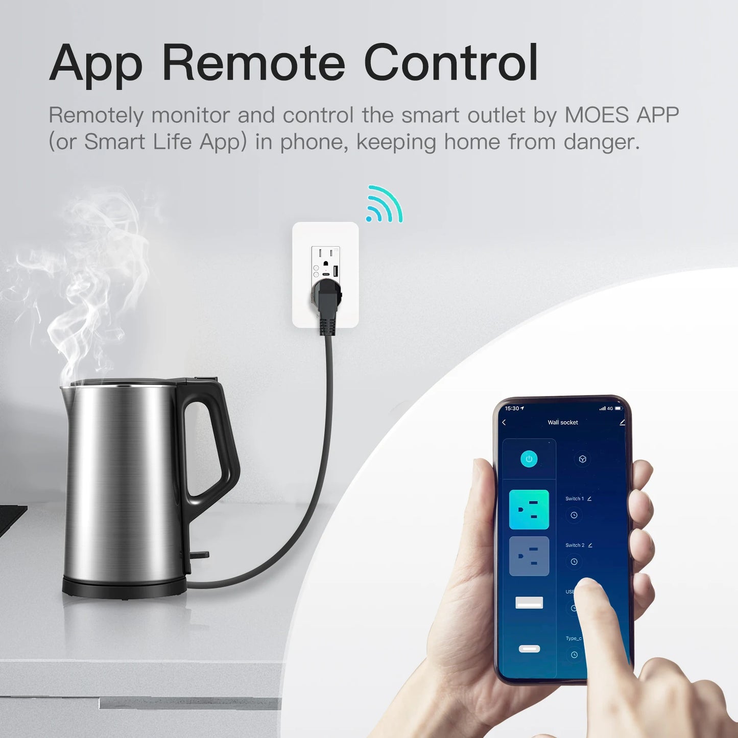 Smart Power Wall Socket with Type C And USB Dual Outlet