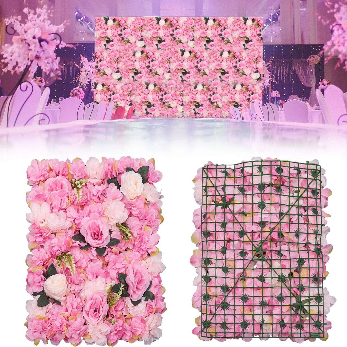 Artificial Hydrangea Rose Flower Wall