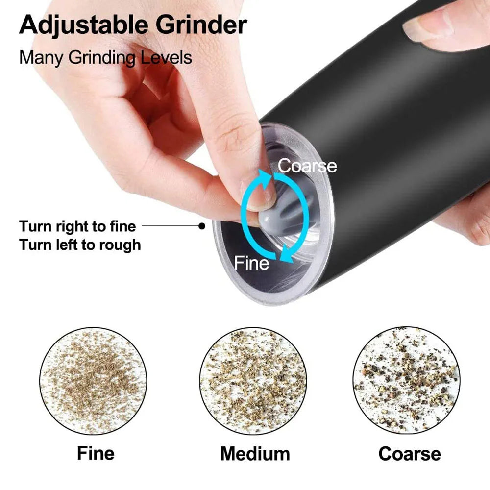 Electric Pepper and Salt Grinder with Blue LED Light